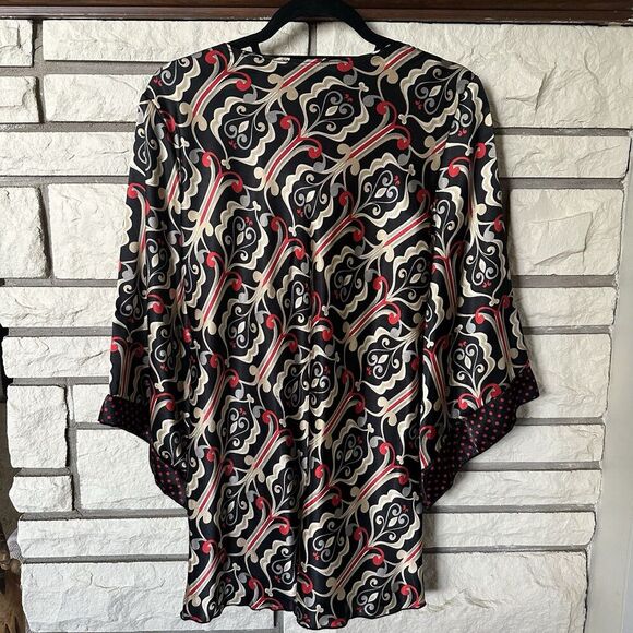 MOA MOA Vintage 90's Y2k Tie Back Babydoll Top Womens Large Paisley Polka Dot - Picture 6 of 7
